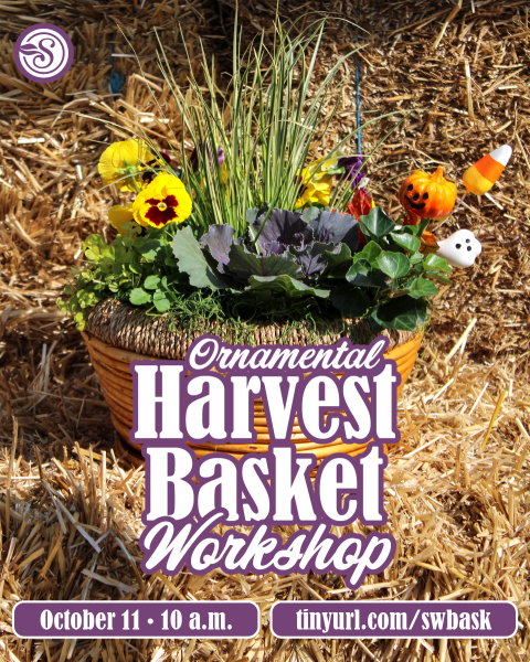Ornamental Harvest Basket Workshop at Southwood on October 11 from 10 to 11:30 a.m.