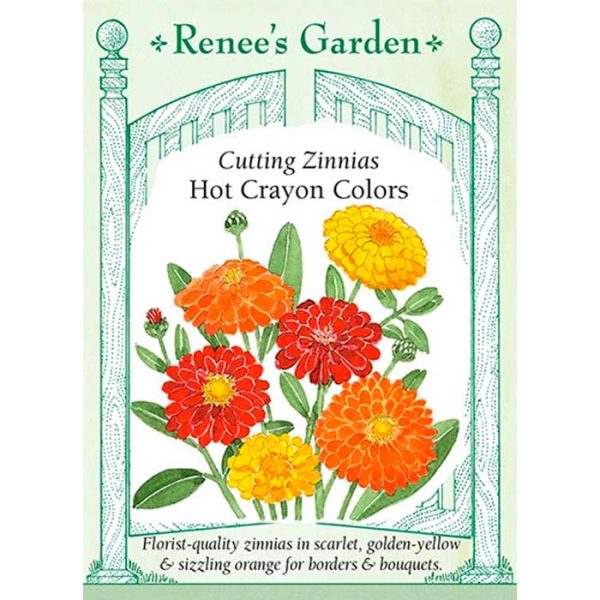 Seed Pack Renee's Garden Zinnia Hot Crayon Colors