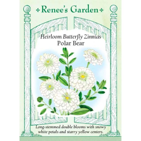 Seed Pack Renee's Garden Zinnia Polar Bear Cutting