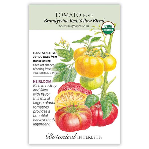 Seed Pack Botanical Interests Tomato Pole Brandywine R/Y Org