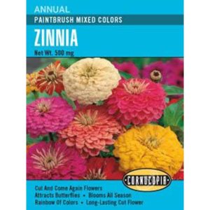 Seed Pack Cornucopia Zinnia Paintbrush Mixed Colors