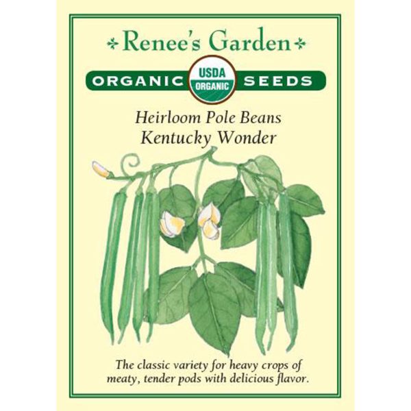 Seed Pack Renee's Garden Bean Pole Kentucky Wonder Organic