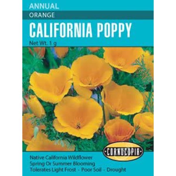 Seed Pack Cornucopia Poppy California Orange