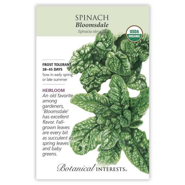 Seed Pack Botanical Interests Spinach Bloomsdale Org
