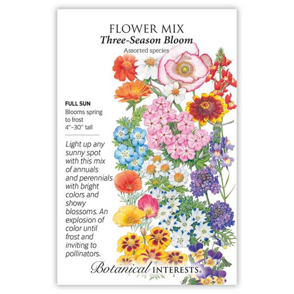 Seed Pack Botanical Interests Flower Mix Three-Season Bloom