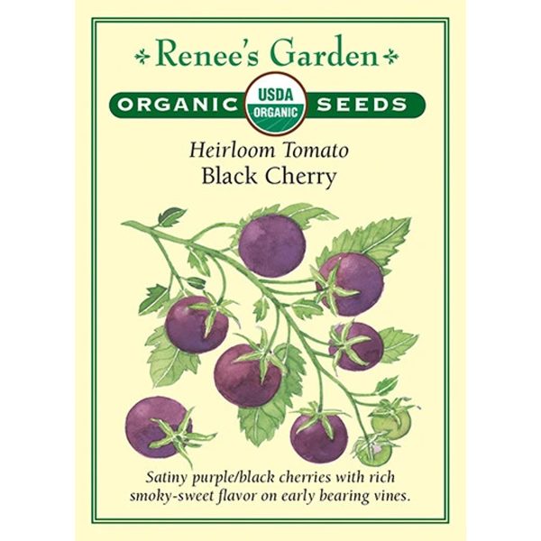 Seed Pack Renee's Garden Tomato Cherry Black Cherry Organic