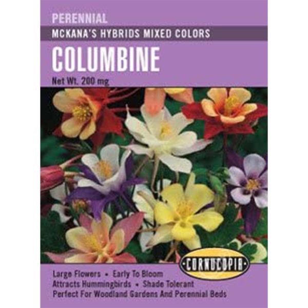 Seed Pack Cornucopia Columbine McKana's Hybrid Mixed Colors