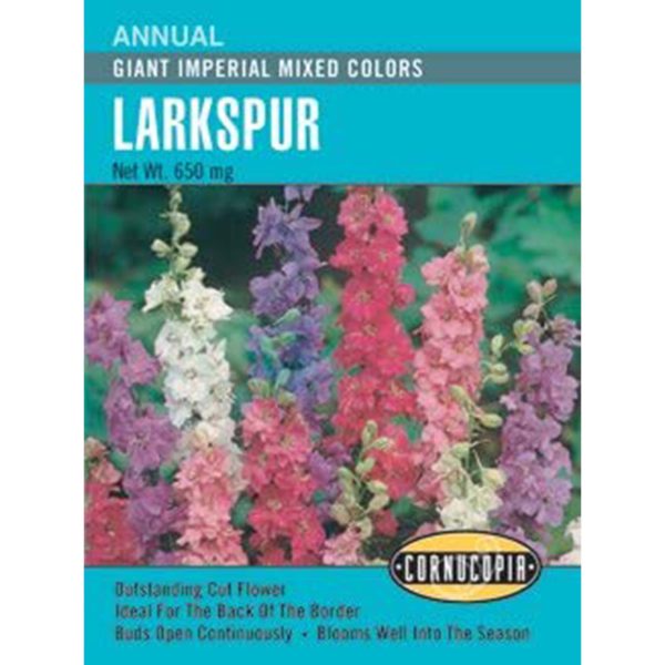 Seed Pack Cornucopia Larkspur Giant Imperial Mixed Colors