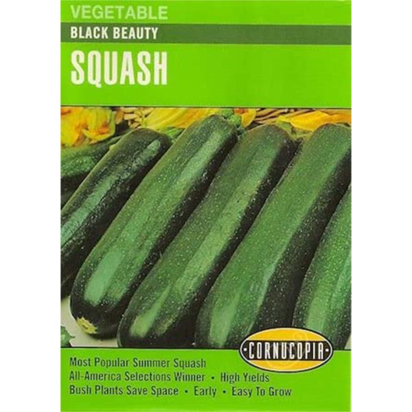 Seed Pack Cornucopia Squash Zucchini Black Beauty