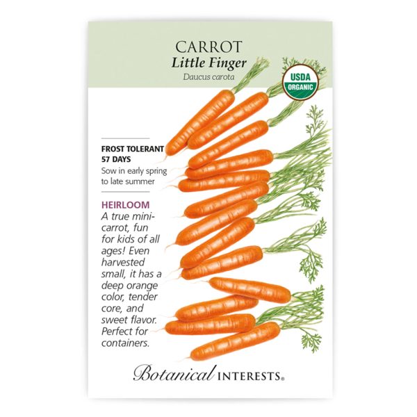 Seed Pack Botanical Interests Carrot Little Finger Org