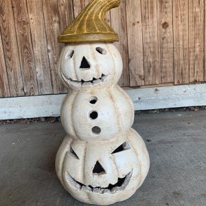 Pumpkin Triple Chiminea White 21"